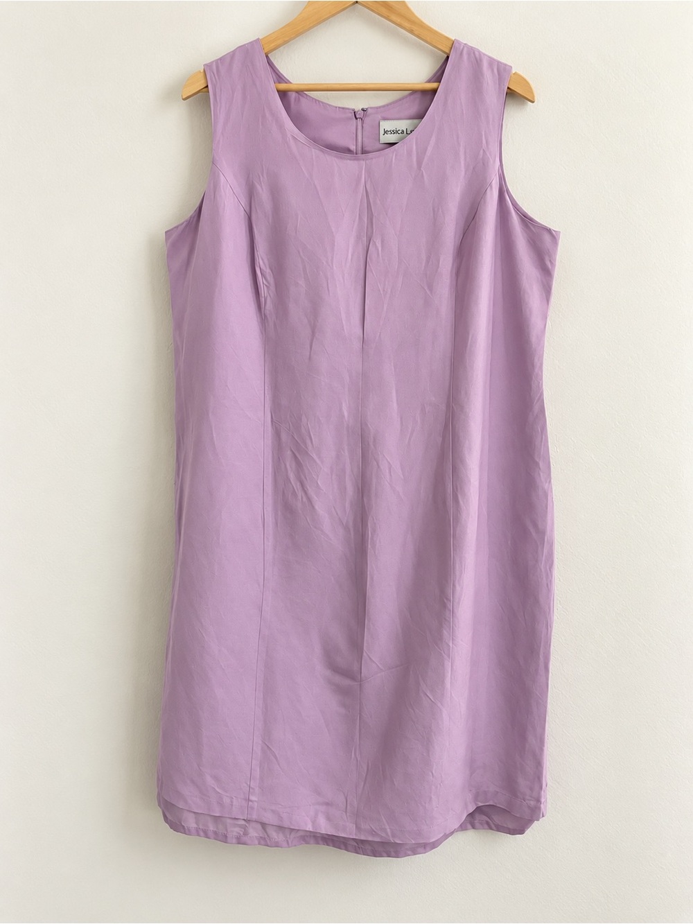 🪻Jessica London 16W Lavender Linen Blend Sleeveless Shift Dress
